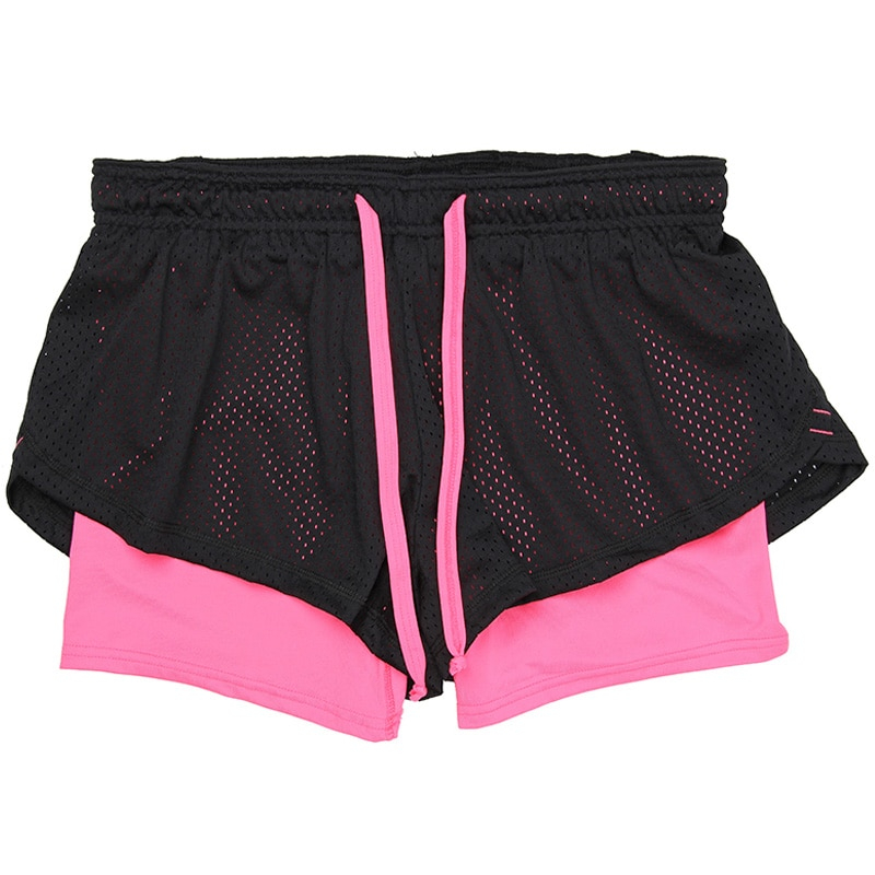 VEQKING Breathable Double Layer Running Shorts Women Fitness Shorts Outdoor Summer Sport Female Athletic Jogging Shorts