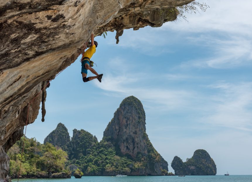 Rock climbing may require a high level of available energy and force