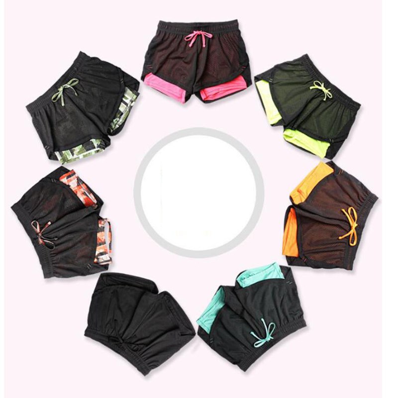 Blesskiss 2 in 1 Sport Shorts Women Fitness Plus Size Lulu Running Gym Yoga Shorts For Ladies Workout Volleyball Short Leggings