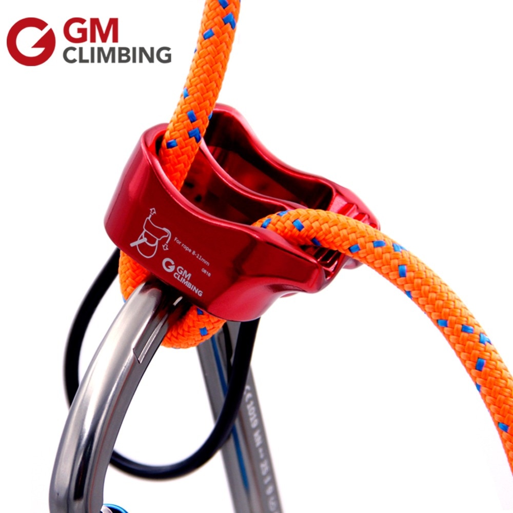 GM Climbing Belay Device 25kN Aluminum Descender Rappel Rock Climbing Belay Camping Hiking Mountaineering Equipment Escalada