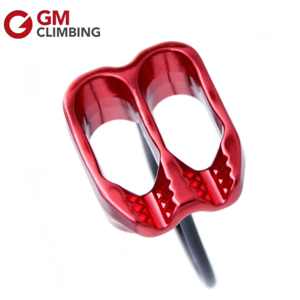 GM Climbing Belay Device 25kN Aluminum Descender Rappel Rock Climbing Belay Camping Hiking Mountaineering Equipment Escalada