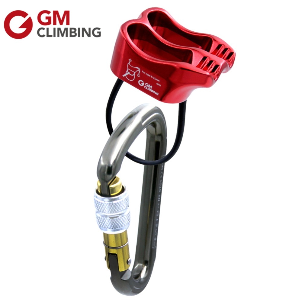 GM Climbing Belay Device 25kN Aluminum Descender Rappel Rock Climbing Belay Camping Hiking Mountaineering Equipment Escalada