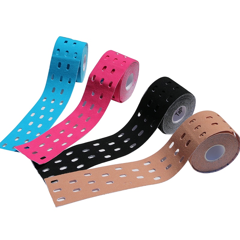 New Hole Kinesiology Tape 5cmx5m Breathable Kinesio Elastic Tapes Support  Pain Relief Fishing Bike Athletic Tape kinesiologia