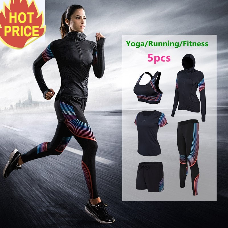 Women's Sports Suits 5pcs Clothes Set