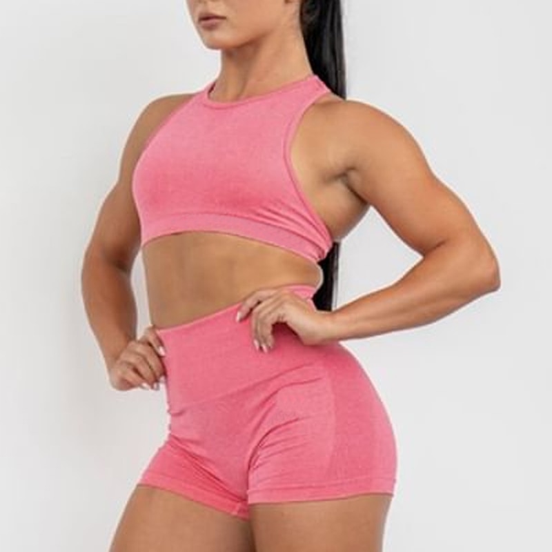 New summer 2 piece  gym clothing for women seamless yoga set workout gym crop top scrunch butt legging sets sports wear