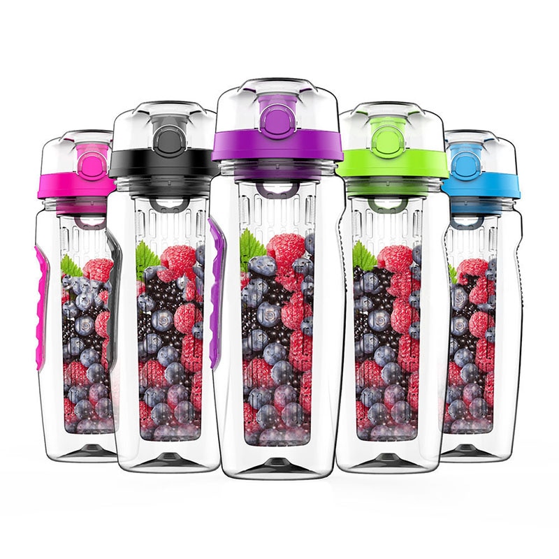 1L Portable water bottle Tritan Drinkware Bottle Fruit Infuser Bottle Juice Shaker travel Sport Water Bottle detox bottle