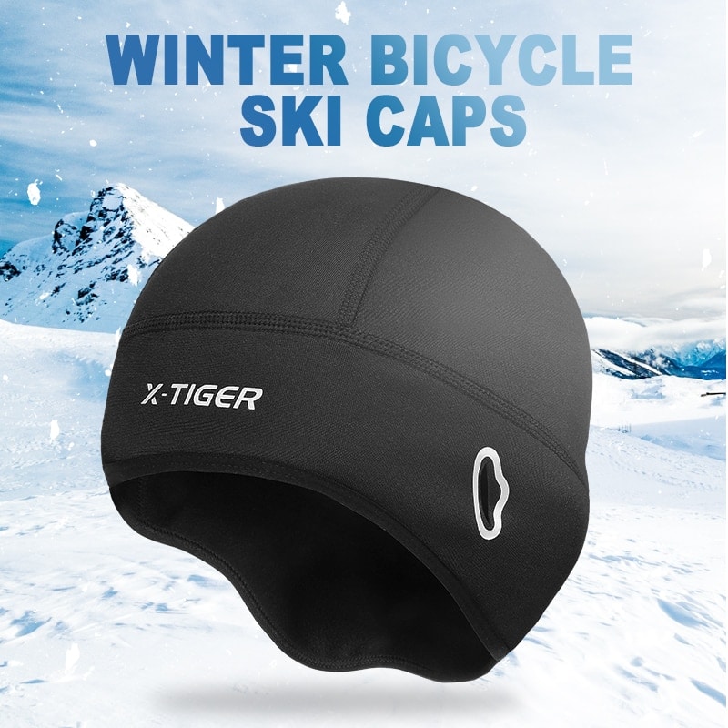 X-TIGER Fleece Cycling Caps Waterproof Bike Hats Winter Thermal Bicycle Cap Snow Road Bicycle Hats Sports Warm Cycling Headwear