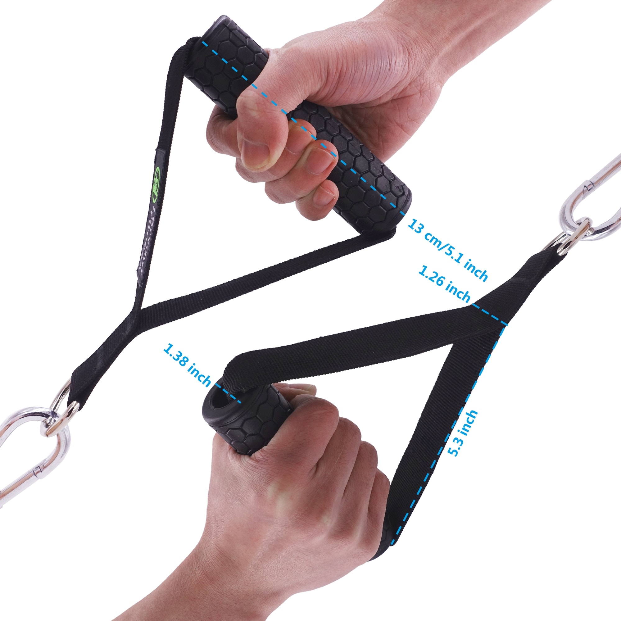 1 Pair Gym Resistance Bands Handles Anti-slip TPR Grip Strong Nylon Webbing Fitness Heavy Duty Cable Machine Workout Equipment