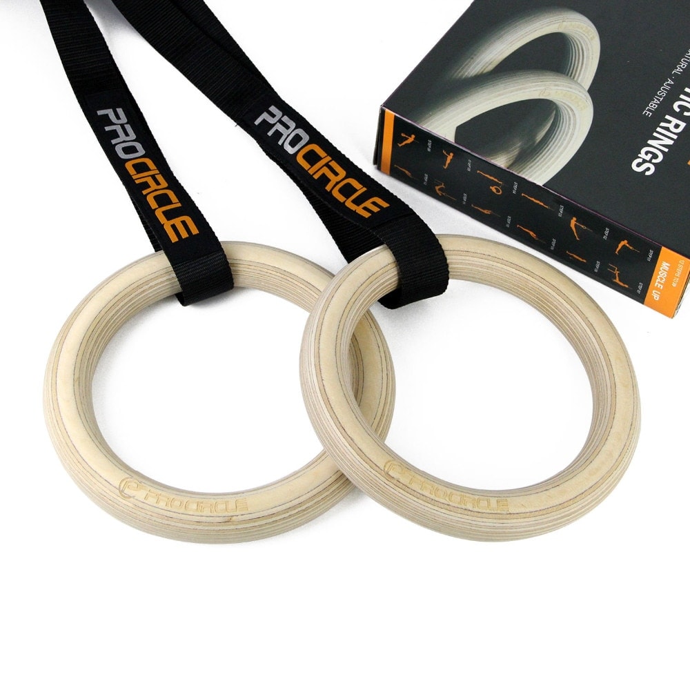 Wood Gymnastic Rings 32/28mm DIA Olympic Gym Rings For Home Gym Fitness Great for Your Muscle Building Ab Workout Strength