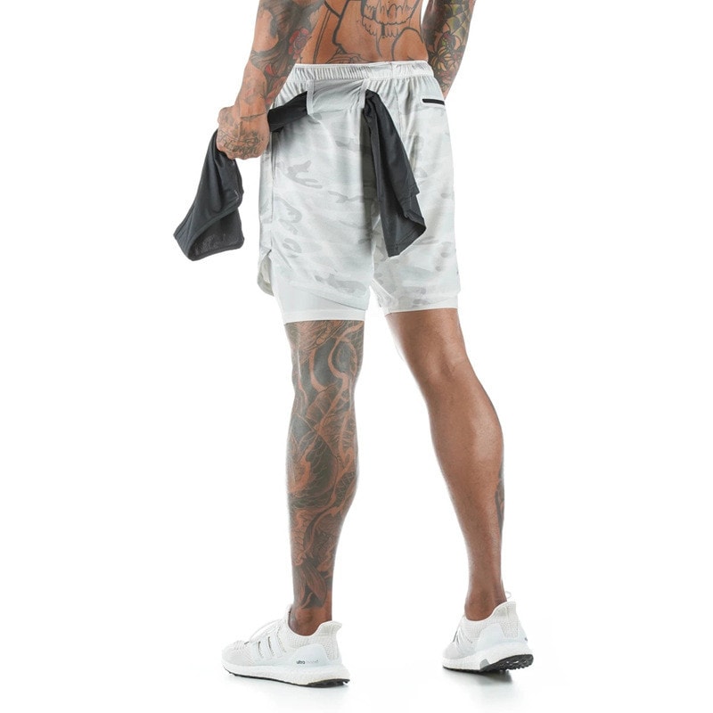 Men's Fitness Shorts with Towel Holder