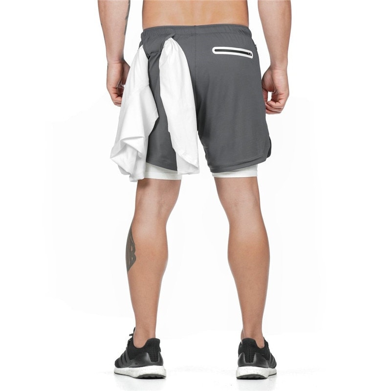 Men's Fitness Shorts with Towel Holder