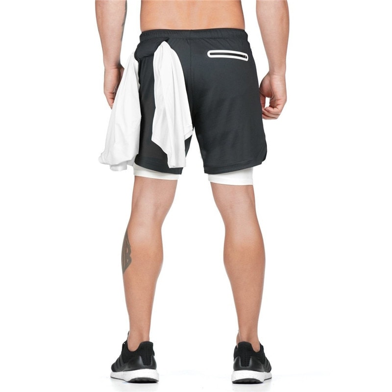 Men's Fitness Shorts with Towel Holder