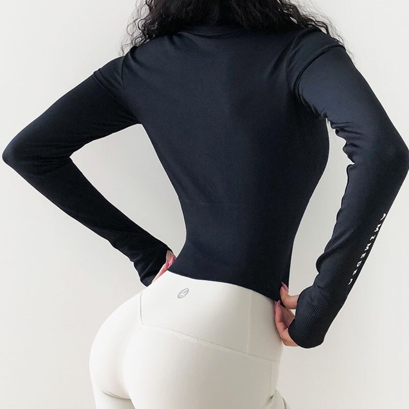 Women's  Long Sleeves Crop top  Sports Jersey Slim Fit shirt Fitness Yoga Top Winter Workout Jacket Female Gym Shirts