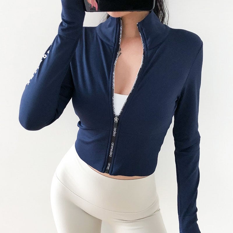 Women's  Long Sleeves Crop top  Sports Jersey Slim Fit shirt Fitness Yoga Top Winter Workout Jacket Female Gym Shirts