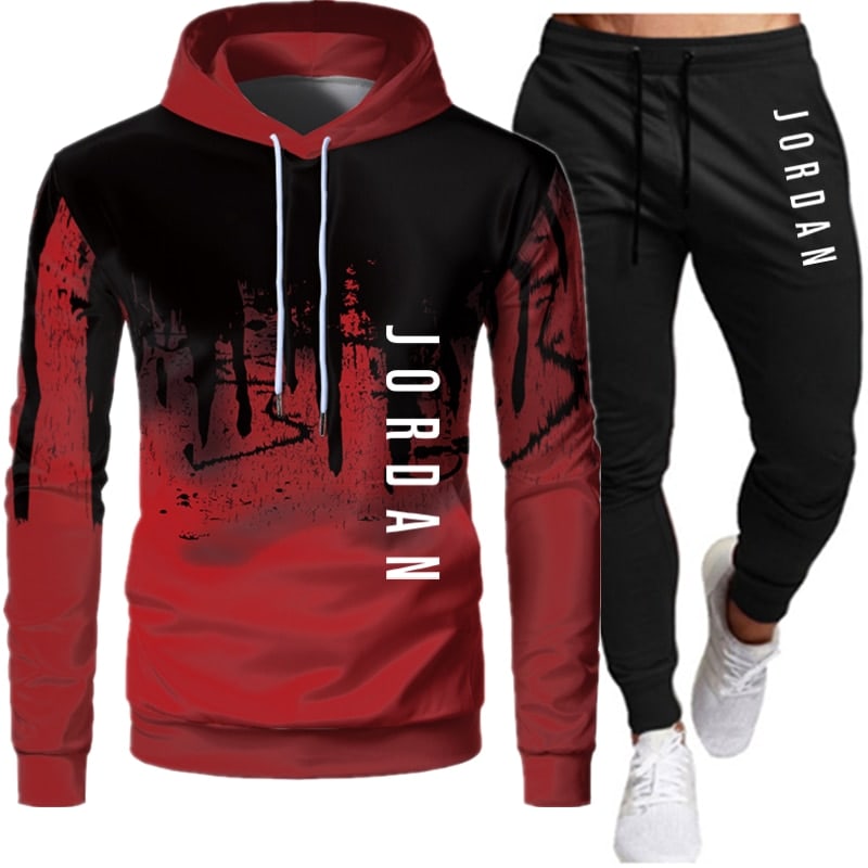 Sets Tracksuit Men Autumn Winter Hooded Sweatshirt Drawstring Outfit Sportswear 2020 Male Suit Pullover Two Piece Set Casual