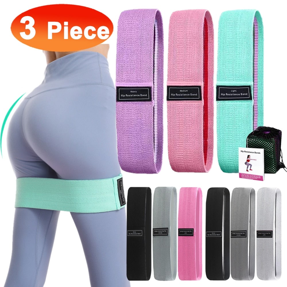 3pcs Pilates Yoga Elastic Resistance Bands, Exercise Stretch Flex Band For  Booty Legs Workout