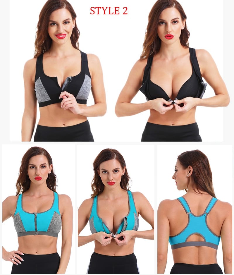 SEXYWG Zipper Sport Bra Yoga Shirt Women Sports Top Shockproof Tank Tops Crop Sexy Push Up Brassiere BH Sportswear Athletic Vest