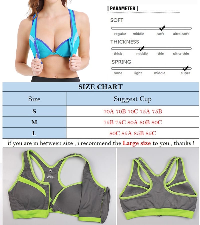 SEXYWG Zipper Sport Bra Yoga Shirt Women Sports Top Shockproof Tank Tops Crop Sexy Push Up Brassiere BH Sportswear Athletic Vest