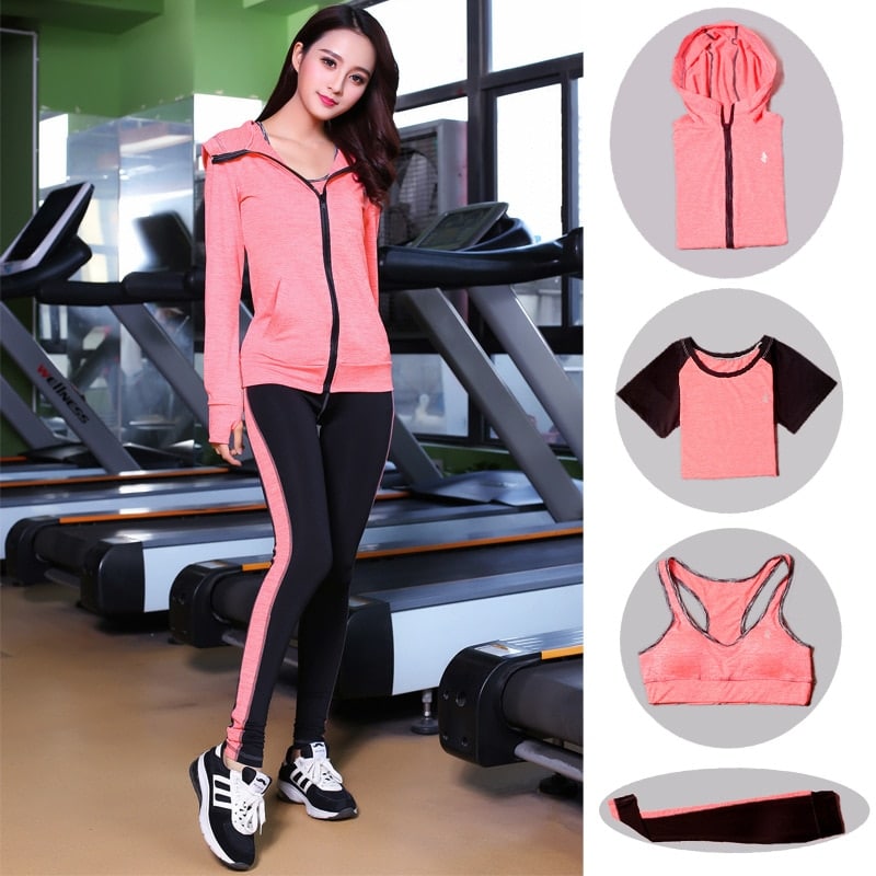 Seamless yoga bra set ladies sports suit sportswear female fitness push high bra + gym women running exercise clothes