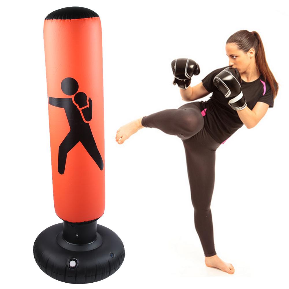 160cm Inflatable Boxing Bag Adult Children Boxing Punch Kicking Sandbag PVC Inflatable Tumbler Gym Kids Boxing Training Target