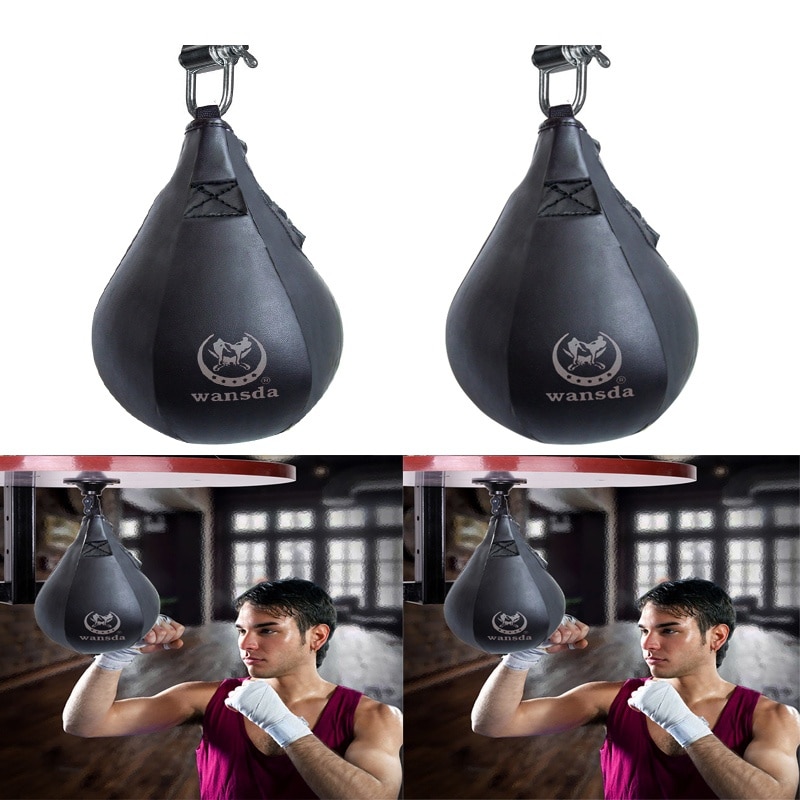 2019 Leather Boxing Punching Bag Speedball Ceiling Ball Sport Speed Bag Punch Exercise Fitness Training Ball