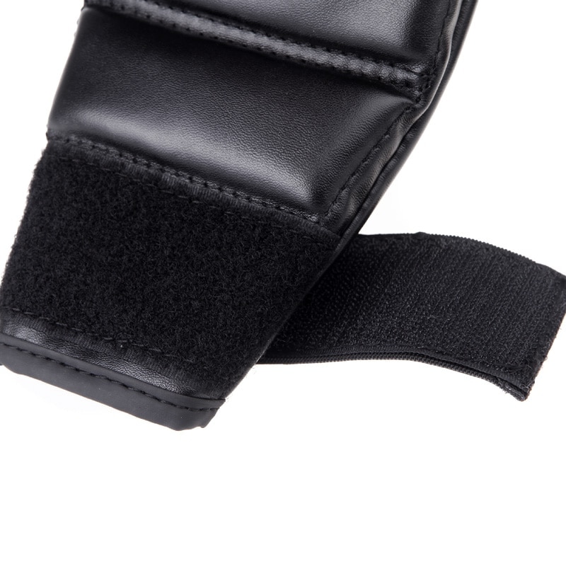 2PCS/Pair Boxing Gloves PU Leather Finger Protector Half Mitts Mitten MMA Muay Thai Training Punching Fighting Sports