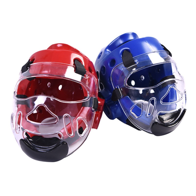 Taekwondo Face Mask Karate Helmet Light Adult Youth Children Sports Fight Boxing MMA Head Protect Gear Airsoft Transparent Masks