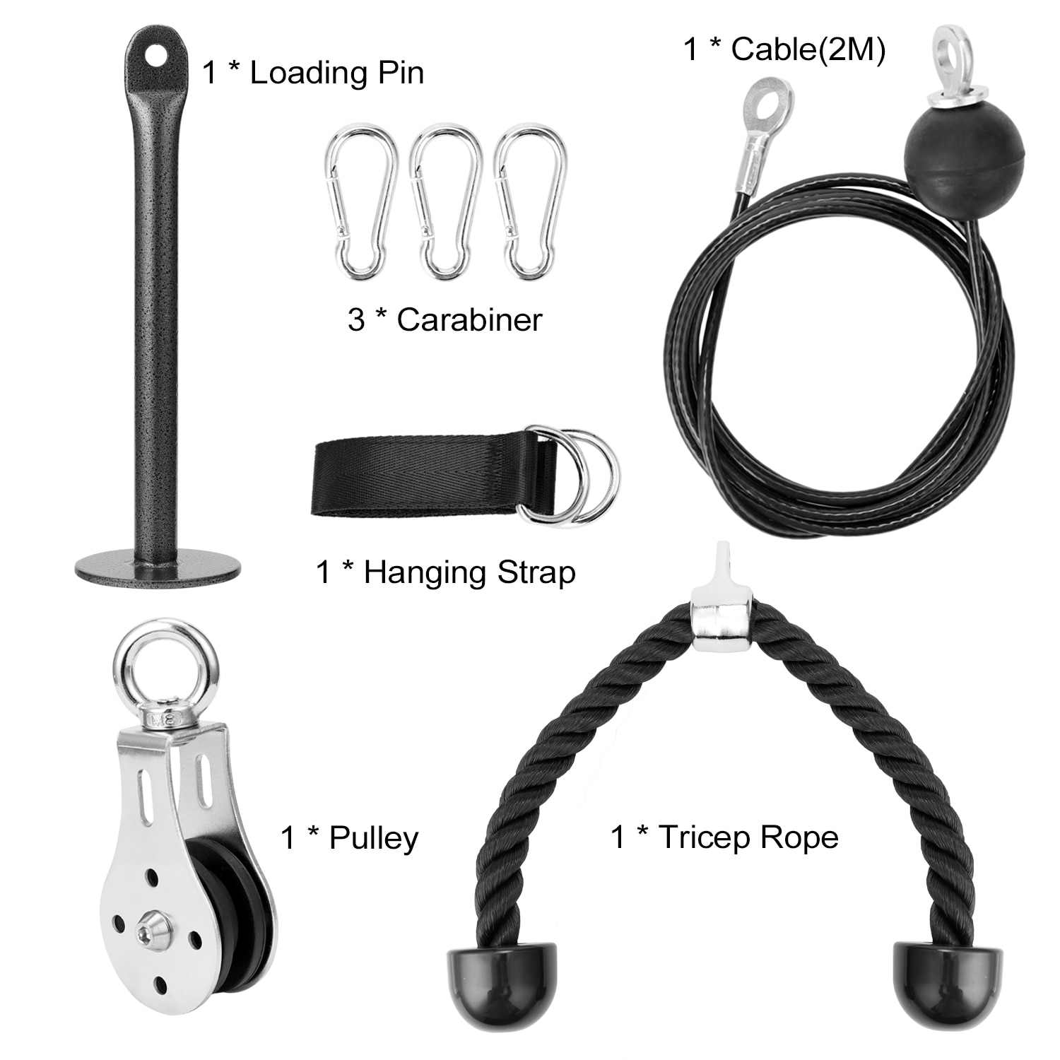 Fitness DIY Pulley Cable Machine Attachment System Loading Pin Lifting Arm Biceps Triceps Hand Strength Training Gym Equipment
