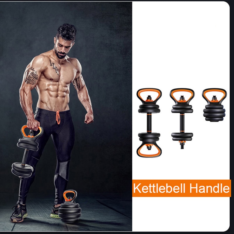 Adjustable Kettlebell Handle For Use With Weight Plates Home Gym Workout Comfortable Kettle Bell Grip Fitness Dumbbell Equipment