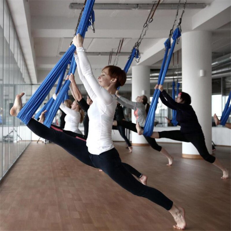 Elastic 5 meters 2017 Aerial Yoga Hammock Flying swing Latest Multifunction Anti-gravity Yoga belts for yoga training Yoga belt