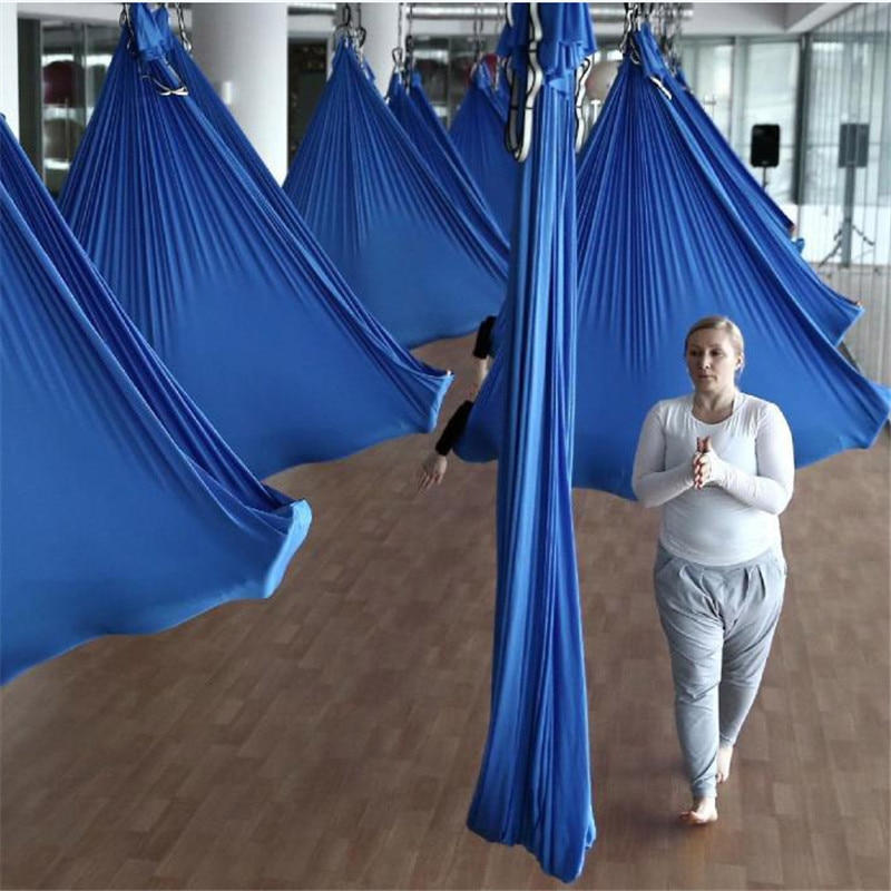 Elastic 5 meters 2017 Aerial Yoga Hammock Flying swing Latest Multifunction Anti-gravity Yoga belts for yoga training Yoga belt