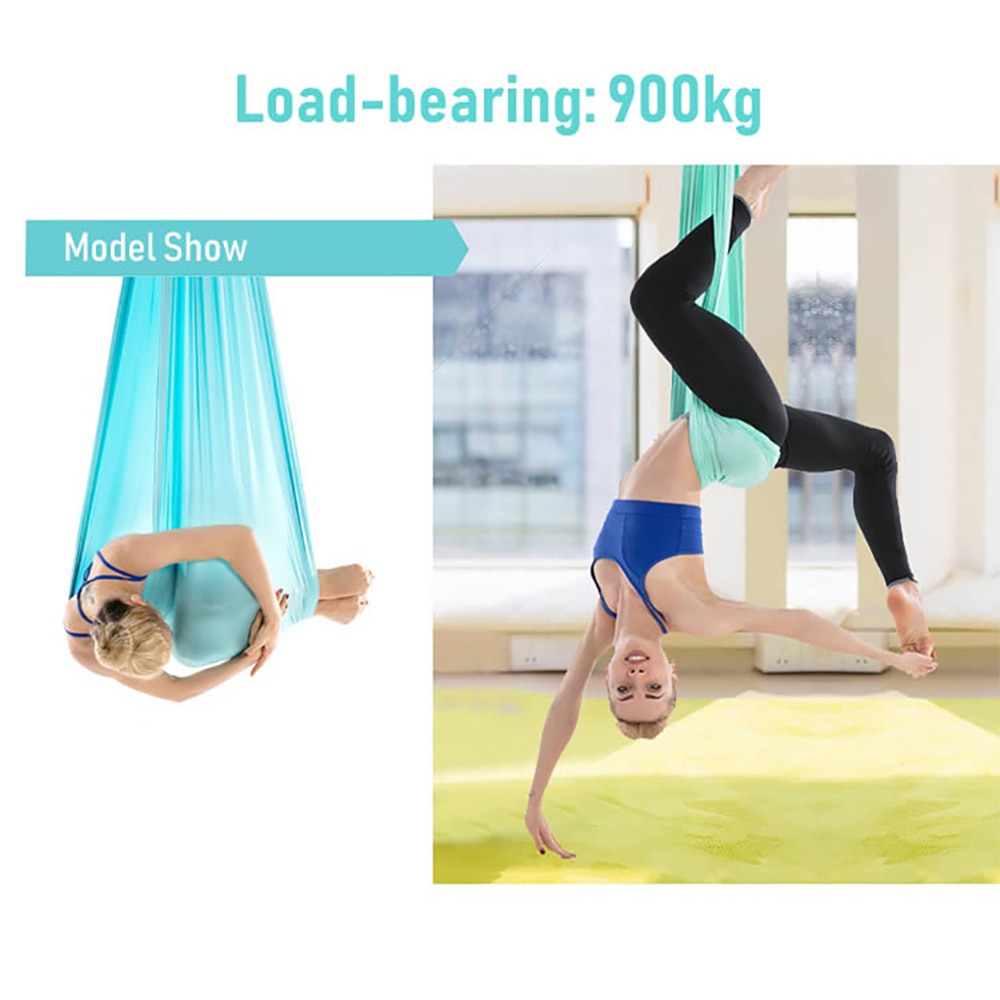 5*2.8M Yoga Flying Hammock Swing Aerial Yoga Hammock Silk Fabric with Carabiner & Daisy Chain for Yoga Anti-Gravity Pilates