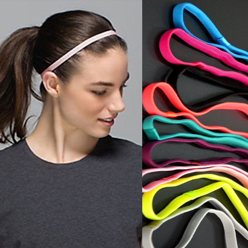 2Pcs Fashion Sport Elastic Headband Anti-slip Yoga Hair Bands Sweatband Headband Running Yoga Gym Headwear Accessories Women Men
