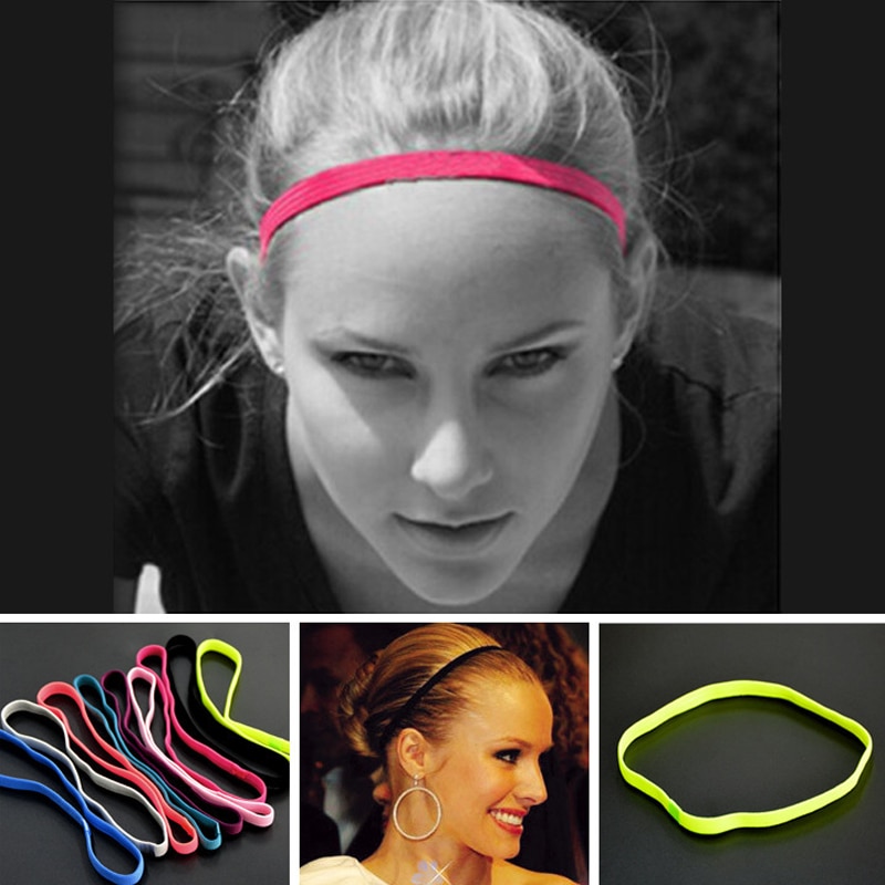 2Pcs Fashion Sport Elastic Headband Anti-slip Yoga Hair Bands Sweatband Headband Running Yoga Gym Headwear Accessories Women Men