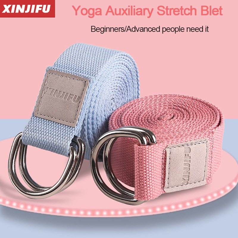 Yoga Adjustable Stretch Strap Multi-Colors D-Ring Belt Washable Sport Stretch Strap Waist-Leg Resistance Fitness Bands Yoga Belt