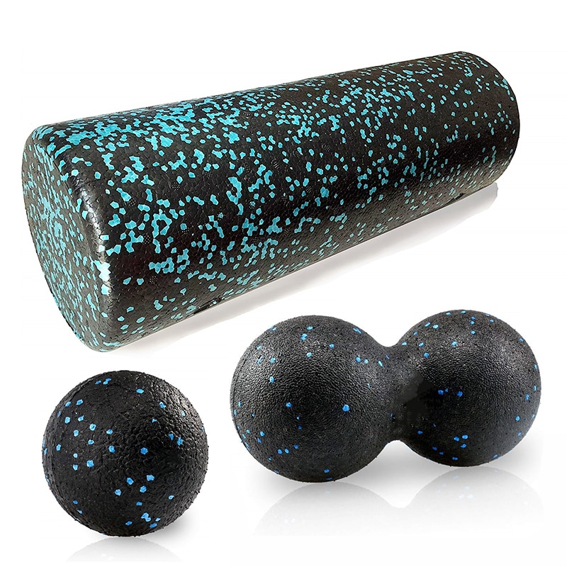 EPP Yoga Massage Roller & Fitness ball Foam Roller Set for Back Pain Self-Myofascial Treatment