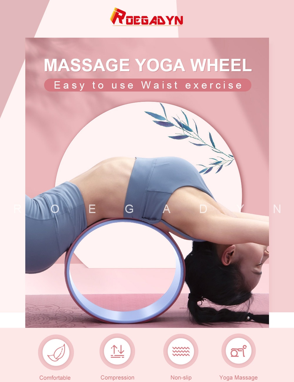 6mm 3D Massage Point  Yoga Wheel Back Training Yoga Circles TPE Waist Shape Bodybuilding ABS Gym Professional Fitness Equipment