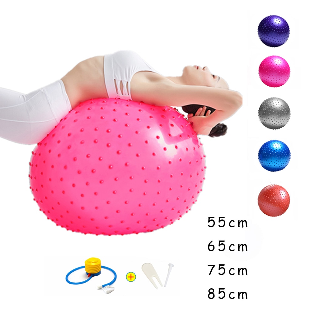 55cm/65cm/75cm/85cm Point Massage Ball Yoga Ball with Pump Hedgehog Fitness Balls Fitball Pilates Balance Training Sport GYM