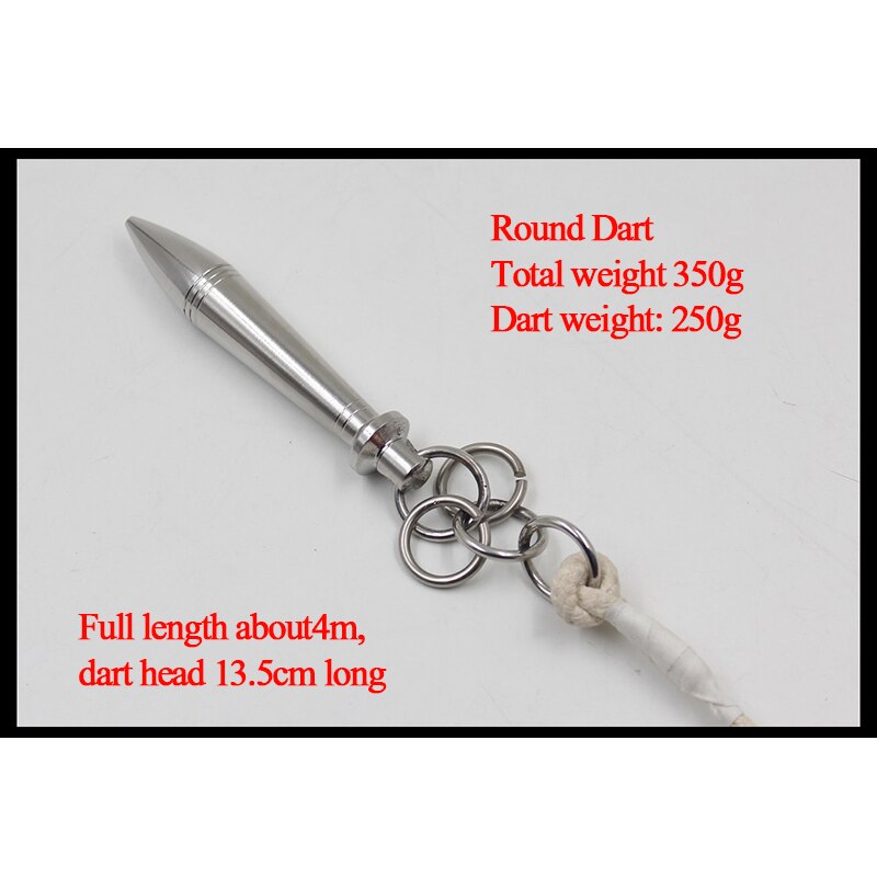 Traditional Rope Dart Stainless Steel Fiive Styles Diamond Cone and  Different Weight to Choose with Free 13 ft Rope and Flag