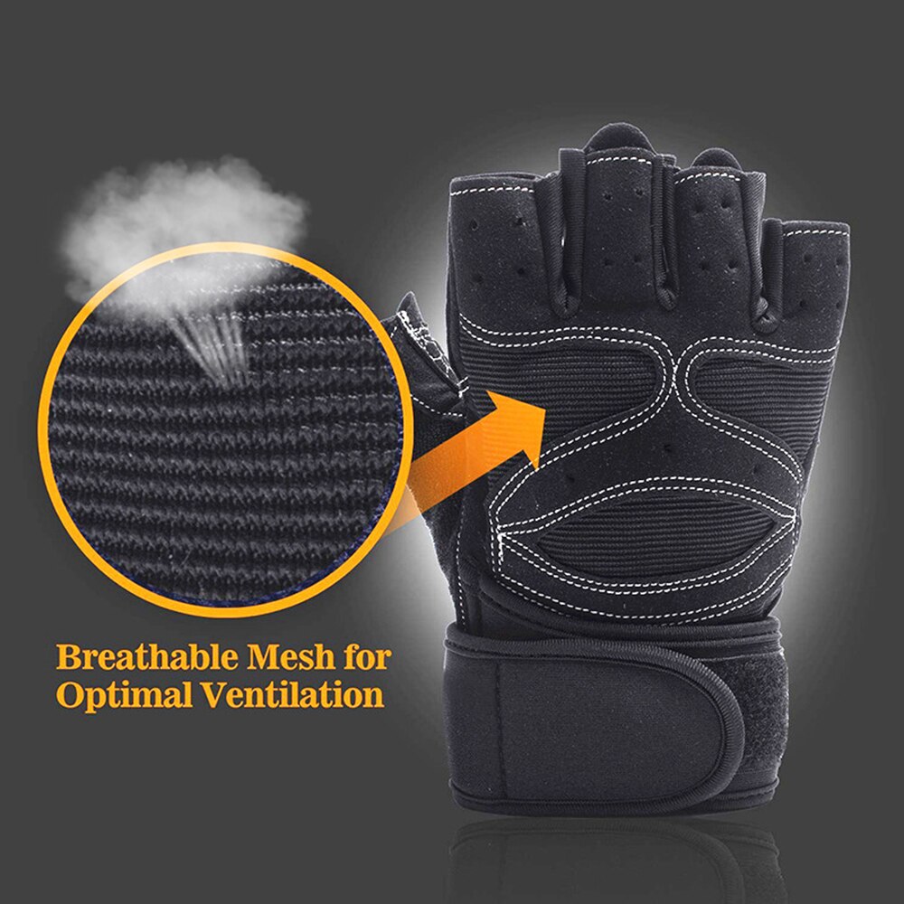 Heavyweight  Exercises Half Finger Weight Lifting Gloves Body Building Training Sport Gym Fitness Gloves For Men Women M/L/XL