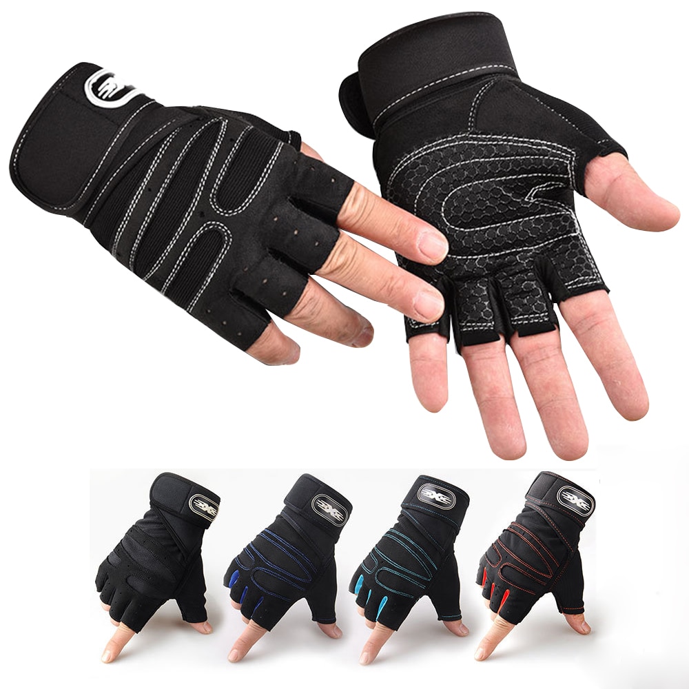 Heavyweight  Exercises Half Finger Weight Lifting Gloves Body Building Training Sport Gym Fitness Gloves For Men Women M/L/XL