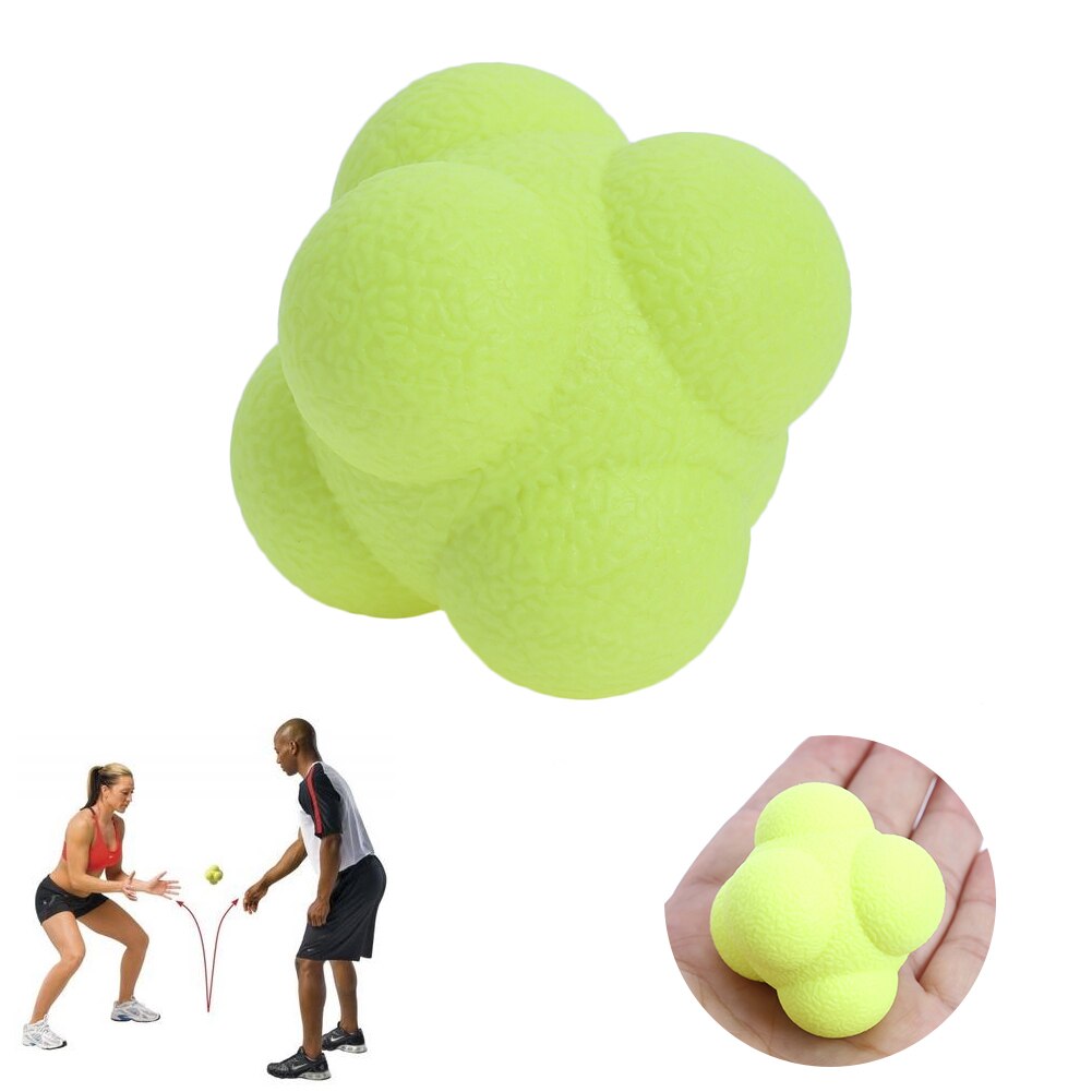 Outdoor Sports Silicone Hexagonal Ball Fitness Agility Coordination Reflex Exercise Workout equipment Training Reaction Ball