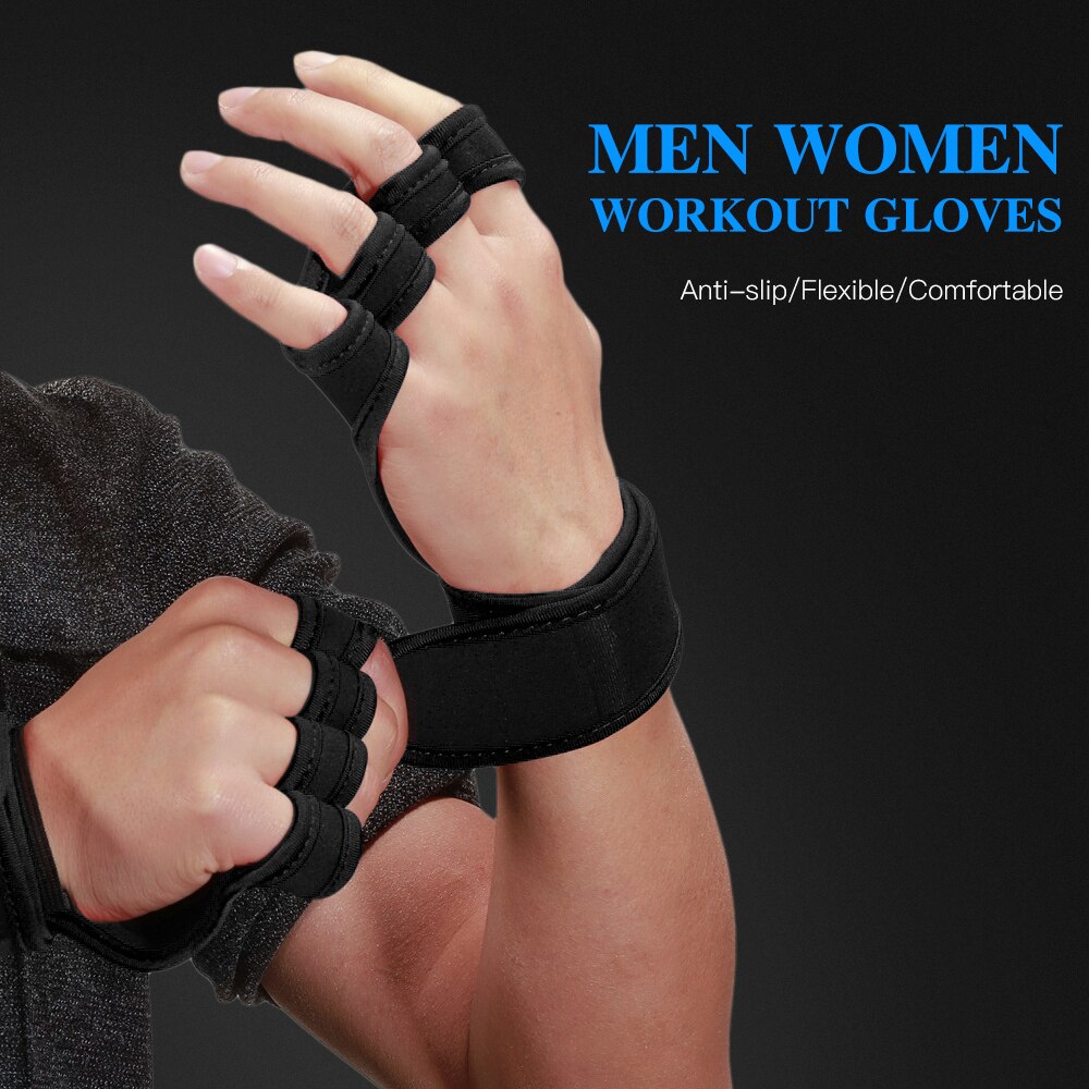 Lifting Gloves Workout Gloves Integrated Wrist Wraps Anti-slip Hand Protector for Weight Lifting Powerlifting Pull Ups Fitness