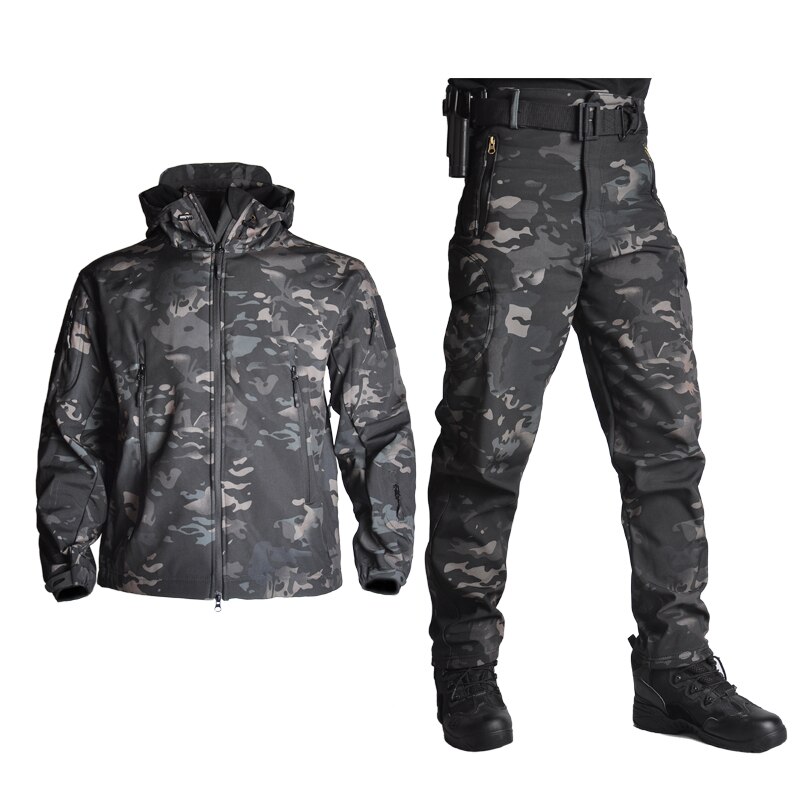 Men Airsoft TAD Tactical Jackets Soft Shell Jacket Military Uniform Special Forces Army Suit Militaire Clothing Men Jacket+Pants