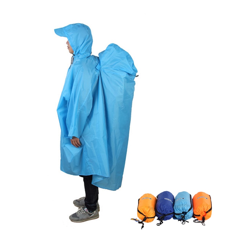 Backpack Cover One-piece Raincoat Poncho Rain Cape Outdoor Hiking Camping Raincoat Jackets Unisex