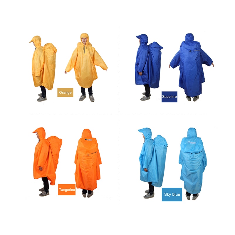 Backpack Cover One-piece Raincoat Poncho Rain Cape Outdoor Hiking Camping Raincoat Jackets Unisex