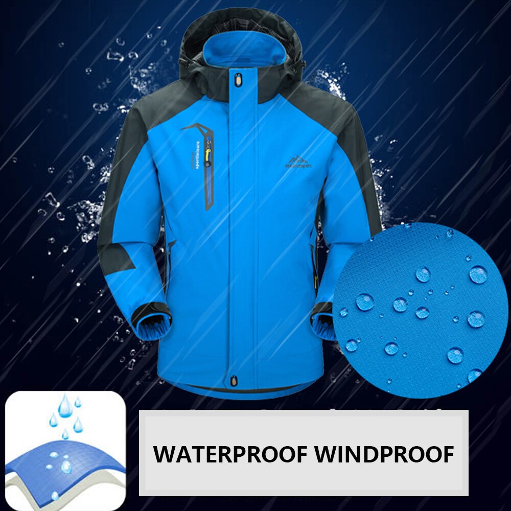 Facecozy Men Women Winter Outdoor Waterproof Hiking Jacket Sports Climbing Trekking Hooded Clothes Camping Hunting Fishing Coats