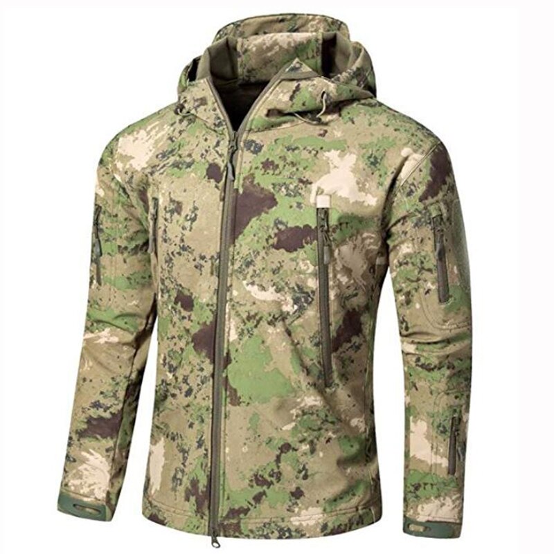 Army Tactical Sharkskin Softshell TAD Jacket Outdoor Camouflage Hunting Clothes For Hiking Camping Windproof Hoody Coats S-XXXL