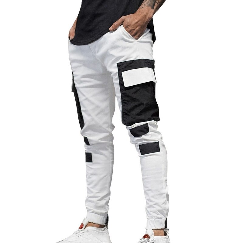 Men's Multi Pockets Cargo Harem Pants Hip Hop Streetwear Trousers Male Track Pant Slim Workout Work Pencil Pants Jogger