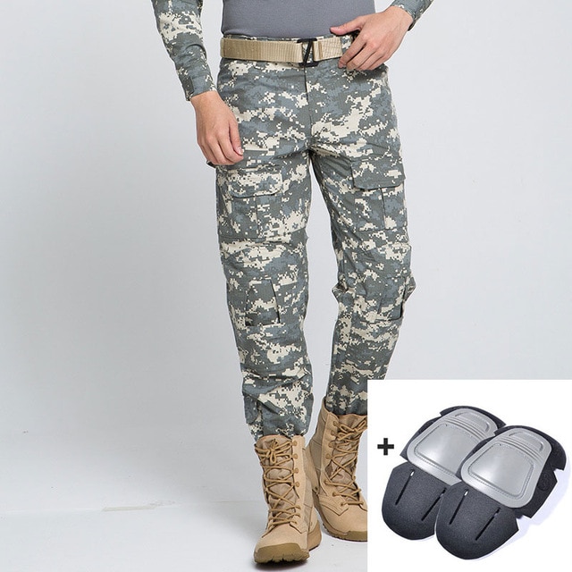 Military Tactical Pants Men Camouflage Pantalon Frog Cargo Pants Knee Pads Work Trousers Army Hunter SWAT Combat Trousers
